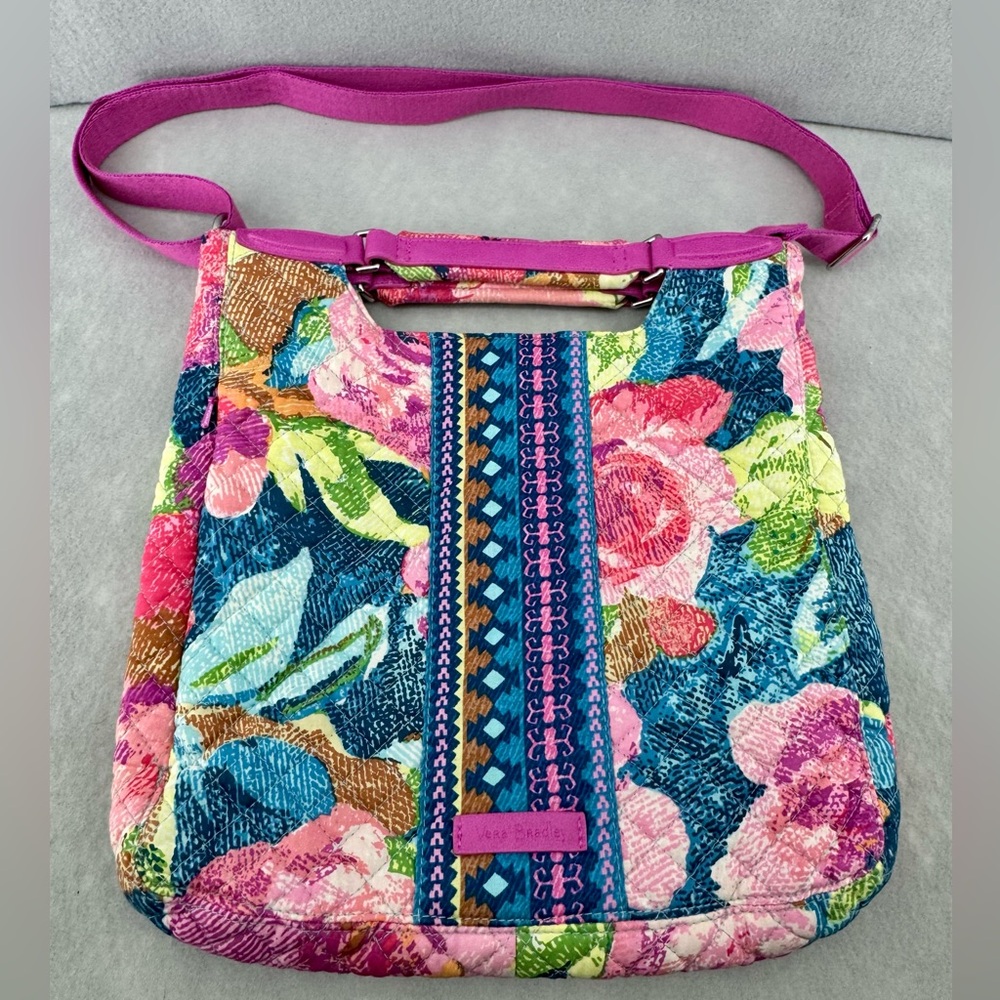 Vera Bradley Superbloom Change It Up Crossbody Purse Pink Blue Watercolor